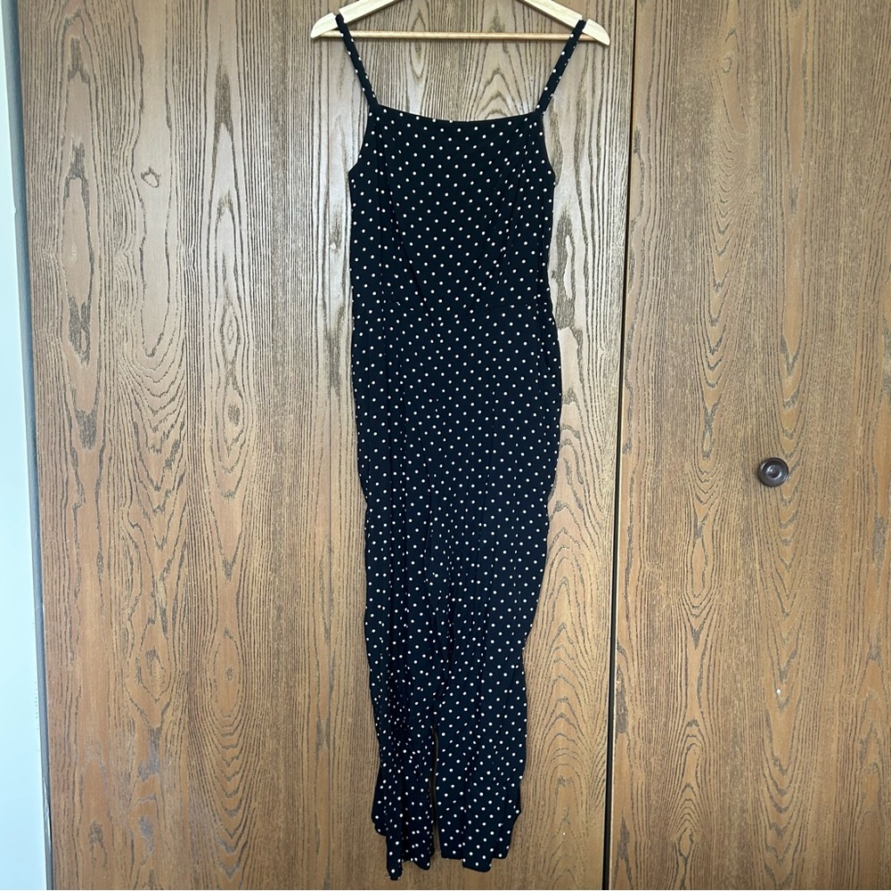 Black Polka Dot Jumpsuit with Pockets